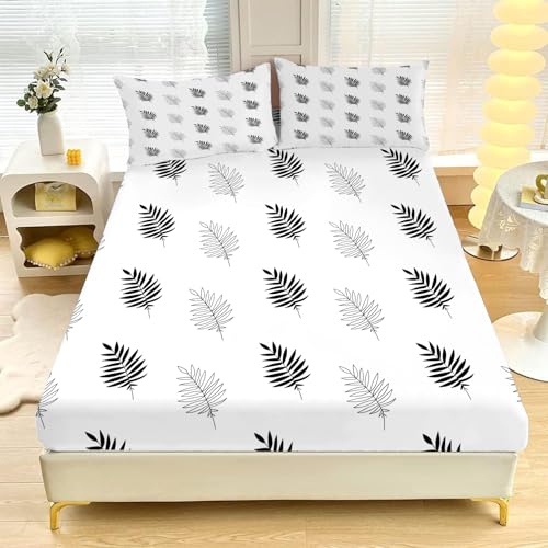 HYSNKSM Kleines Doppelbett-Spannbettlaken ,Gelb Landhausstil Weich, Gemütlich, 3-teiliges Mikrofaser-Bettwäsche-Se t mit Tiefer Tasche, 30 cm, 120 x 190 cm, Inklusive 2 Kissenbezügen L725