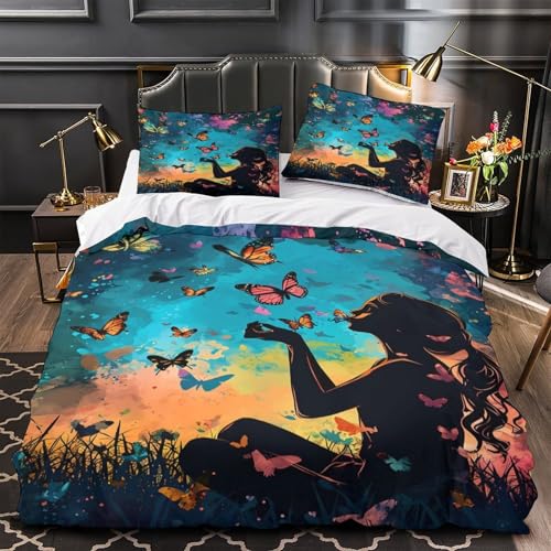 VOXYTMLWG Calico Katze Bequem 3D Druck Bettwäsche-Set 3 Stück Fluffy Haustier Bettdeckenbezug Zip Verschluss Pflegeleicht for Jungen,Teenager,Männer,J ugendliche Single?135x200cm?