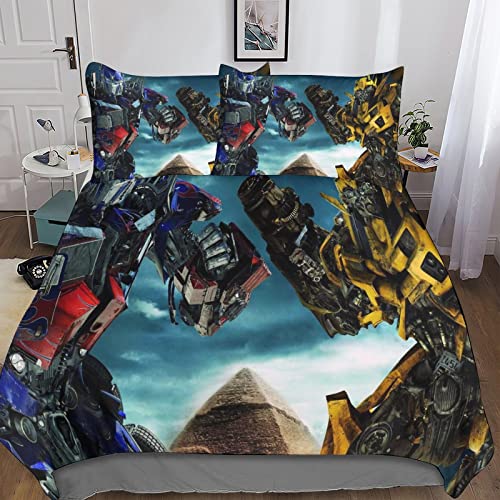 YINGD Transformer-Bettwäsche-S et mit Bettbezug, Bettbezug und Kissenbezügen, Mikrofaser mit Reißverschluss, 3-teilig, für Einzel- oder Doppelbett, 220 x 240 cm
