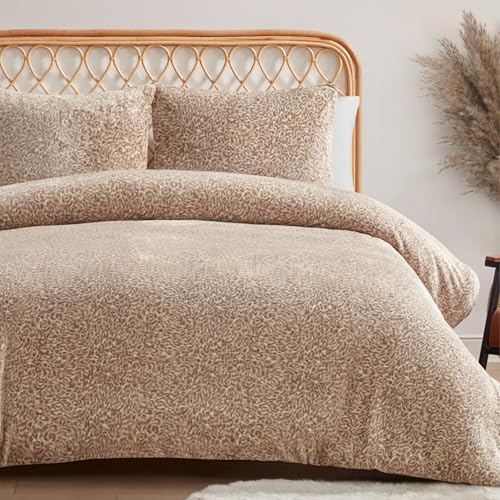 Jessica Simpson 3-teiliges Bettwäsche-Set mit Leopardenmuster, Plüsch-Bettwäsche-Set, Queen-Size-Betten, volle Größe, Rosa