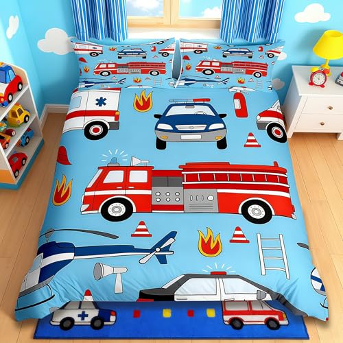 Manfei Feuerwehr LKW Kinder Bettbezug Set S Größe,Cartoon Polizei Auto Flugzeug Kleinkind Bettwäsche Set,Mädchen Erwachsene,Feuerwehr Werkzeuge Tröster Abdeckung,Rot Blau Quilt Cover,1 Kissenbezug Manfei Feuerwehr LKW Kinder Bettbezug Set S Größe,Cartoon Polizei Auto Flugzeug Kleinkind Bettwäsche Set,Mädchen Erwachsene,Feuerwehr Werkzeuge Tröster Abdeckung,Rot Blau Quilt Cover,1 Kissenbezug