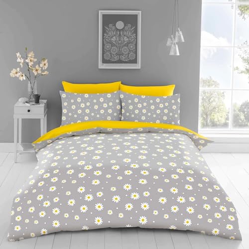HRBK Bettwäsche 135x200 cm Weiß Bettbezug 3 Teilig Set Blümchen Muster mit Reißverschluss, Mikrofaser Flauschige Weich Bettwäsche-Sets mit 2 Kissenbezug 80x80 cm