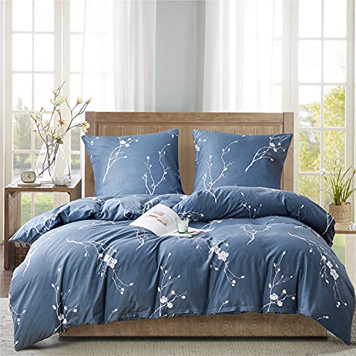 Gezu Bettwäsche Blumen 135x200cm Blau Weiß Blümchen Blumenmuster Bettwäsche Set Microfaser Bettbezug und Kissenbezug 80x80cm mit Reißverschluss Gezu Bettwäsche Blumen 135x200cm Blau Weiß Blümchen Blumenmuster Bettwäsche Set Microfaser Bettbezug und Kissenbezug 80x80cm mit Reißverschluss