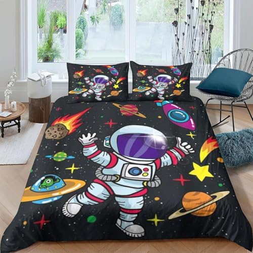 Astronauten-Weltraum 3D Bettwäsche Set Kinder 90X190 cm, 100% Mikrofaser, 1 Bettbezug Und 2 Kissenbezug,Geeignet Für Jungenzimmer Dekoration - Bequem Und Weich - Anti-Allergie An-993608749688958000 Astronauten-Weltraum 3D Bettwäsche Set Kinder 90X190 cm, 100% Mikrofaser, 1 Bettbezug Und 2 Kissenbezug,Geeignet Für Jungenzimmer Dekoration - Bequem Und Weich - Anti-Allergie An-993608749688958000