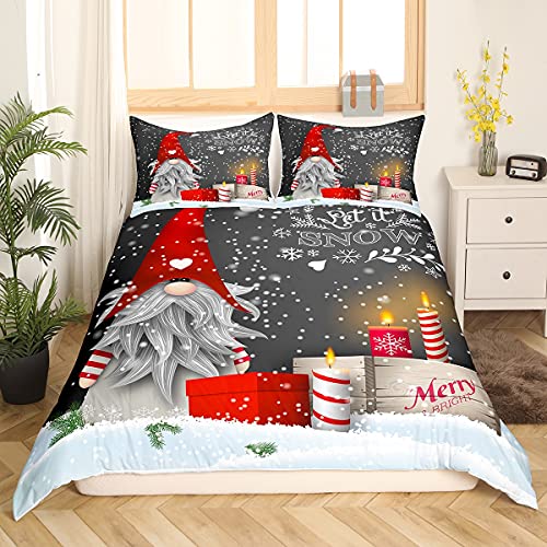 Weihnachts Bettwäsche Sets Skandinavische Weihnachten Weihnachts GNOME Tröster Abdeckung Schneen Santa Claus Bettwäsche Sets für Kinder Jungen Mädchen Romantische Kerzenlicht Quilt Cover 135x200
