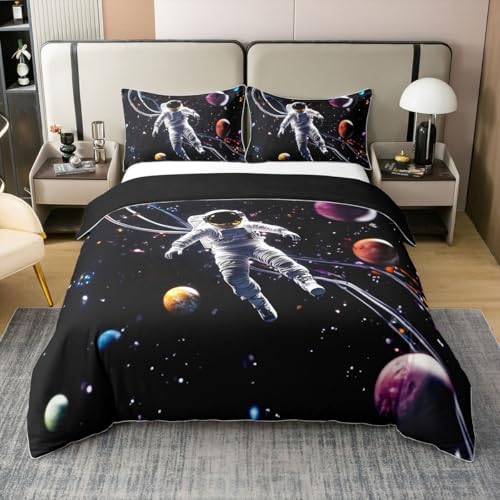 Astronaut 100% Baumwolle Bettwäsche Set 200x200 für Kinder,Out Space Bettbezug für Jungen Mädchen,Galaxy Planet Bett Set,Sternenhimmel Bettbezug mit 2 Kissenbezüge für Schlafzimmer Astronaut 100% Baumwolle Bettwäsche Set 200x200 für Kinder,Out Space Bettbezug für Jungen Mädchen,Galaxy Planet Bett Set,Sternenhimmel Bettbezug mit 2 Kissenbezüge für Schlafzimmer