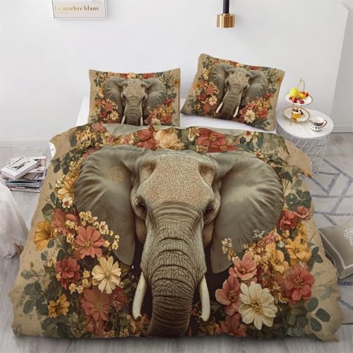 YZQGLHP Anker Bettwäsche 135x200 Ethno-Stil, Wendebettwäsche & Zimmer Deko, Weiche Microfaser Bettbezug Set 2 Teilig, 2 Kissenbezug 80x80, mit Reißverschluss