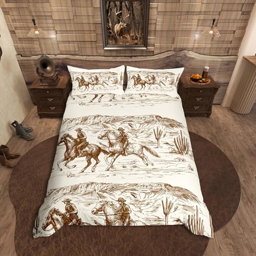 Western Cowboy Bettwäsche Set 135x200cm Wilder Western Wüste Bauernhaus Pferd Bettwäscheset Natürliche Pastoral Dekor Bettbezug Set für Kinder Jungen Mädchen Teenager, Handgezeichnete Muster 2 Teilig Western Cowboy Bettwäsche Set 135x200cm Wilder Western Wüste Bauernhaus Pferd Bettwäscheset Natürliche Pastoral Dekor Bettbezug Set für Kinder Jungen Mädchen Teenager, Handgezeichnete Muster 2 Teilig