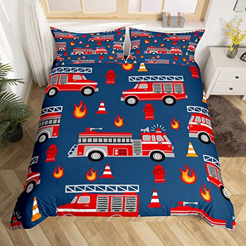 Loussiesd Feuerwehrauto Bettwäsche Jugendliche Auto Bettwäsche 135x200cm Jungen Feuerwehrmann Bettwäsche Set Blau Rot Zimmerdeko Thema Brandschutz Bettbezug Set Brandschutzwissen, Reißverschluss Loussiesd Feuerwehrauto Bettwäsche Jugendliche Auto Bettwäsche 135x200cm Jungen Feuerwehrmann Bettwäsche Set Blau Rot Zimmerdeko Thema Brandschutz Bettbezug Set Brandschutzwissen, Reißverschluss