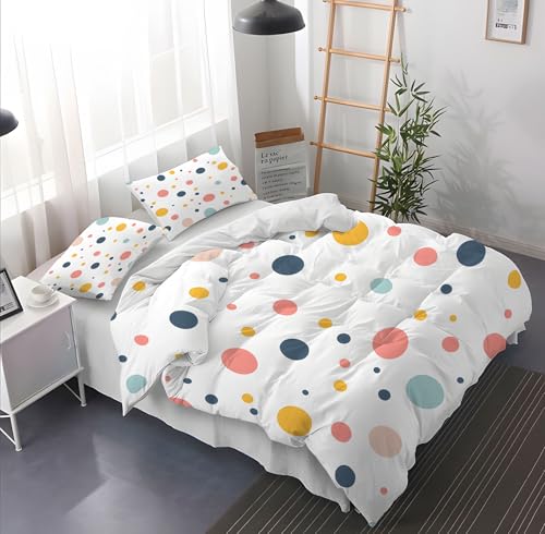 YZQGLHP Bettwäsche Set Punkt Muster Kinder Bettbezug mit 2 Kissenbezug 3 teilig 155x220 cm Weiche Atmungsaktive Polyster Kids Betten Set mit Reißverschluss YZQGLHP Bettwäsche Set Punkt Muster Kinder Bettbezug mit 2 Kissenbezug 3 teilig 155x220 cm Weiche Atmungsaktive Polyster Kids Betten Set mit Reißverschluss