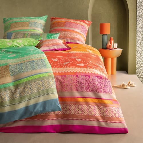 Bassetti Bettwäsche Molveno Mako Satin 135x200 cm + 80x80 cm – 100% mercerisierte Baumwolle, edel glänzend, hautfreundlich, mit Reißverschluss, Made in Italy
