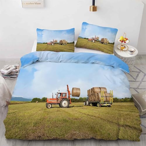 PUOJIEAT Bettwäsche 135x200 Landhausstil Weich Mikrofaser Bettwäsche-Sets Landschaft Bettbezug mit 1 x Kissenbezug 80x80 cm 3D Bettzeug Set r.2259