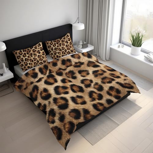 Generisch Leopard Bettwäsche 135x200 2teilig, Gepard Tierdruck Bettwäsche-Sets mit Reißverschluss, Microfaser Weiche Bettbezug mit Kissenbezüge 80×80 LGS15sL Generisch Leopard Bettwäsche 135x200 2teilig, Gepard Tierdruck Bettwäsche-Sets mit Reißverschluss, Microfaser Weiche Bettbezug mit Kissenbezüge 80×80 LGS15sL