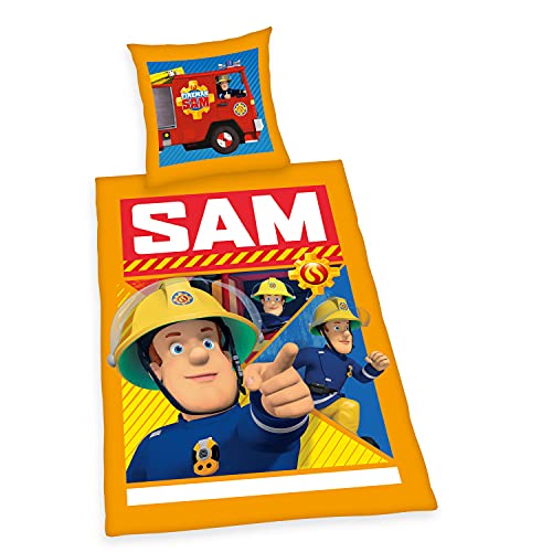 Herding Feuerwehrmann Sam Bettwäsche-Set, Mit Glow in the dark, Leuchtet im Dunkeln, Kopfkissenbezug 80 x 80 cm, Bettbezug 135 x 200 cm, Mit leichtläufigem Reißverschluss, 100% Baumwolle/Linon Herding Feuerwehrmann Sam Bettwäsche-Set, Mit Glow in the dark, Leuchtet im Dunkeln, Kopfkissenbezug 80 x 80 cm, Bettbezug 135 x 200 cm, Mit leichtläufigem Reißverschluss, 100% Baumwolle/Linon
