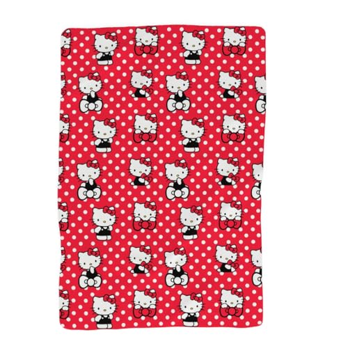 Franco Collectibles Hello Kitty Bettwäsche mit Punkten und Schleifen, superweich, gemütlich, 157,5 x 228,6 cm, offizielles Lizenzprodukt