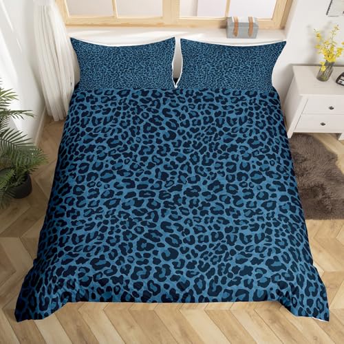 Homewish Leopard Tröster Abdeckung,Abstrakte Geparden Haut Druck Bettbezug 135x200 für Kinder Teens Erwachsene,Retro Rustic Bettwäsche Set,Wildlife Bett Set mit 1 Kissenbezug Schlafzimmer Dekor