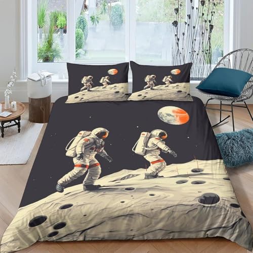 3D Astronauten-Weltraum Bettbezug, Bettwäsche-Set, 3-Teilig, Für Kinder, Jungen, Bettbezug Mit 2 Kissenbezügen - Hypoallergene Weich Glatt Tagesdecke - Für Erwachsene Teenager-Mädchen 140X2-641437283 3D Astronauten-Weltraum Bettbezug, Bettwäsche-Set, 3-Teilig, Für Kinder, Jungen, Bettbezug Mit 2 Kissenbezügen - Hypoallergene Weich Glatt Tagesdecke - Für Erwachsene Teenager-Mädchen 140X2-641437283