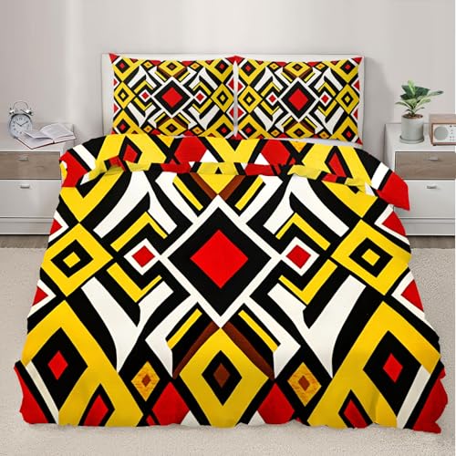 YEMYOR Südwestlich Bettbezug 155 x 220 cm, Retro-Geometrisches Muster Bettbezug