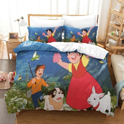 Rochile Heidi Bettbezug Set Bettwäsche Set Kinderbettwäsche Reißverschluss Mit Kissenbezügen Betten Set Für Jungen Und Mädchen, Kinder Double?200x200cm?