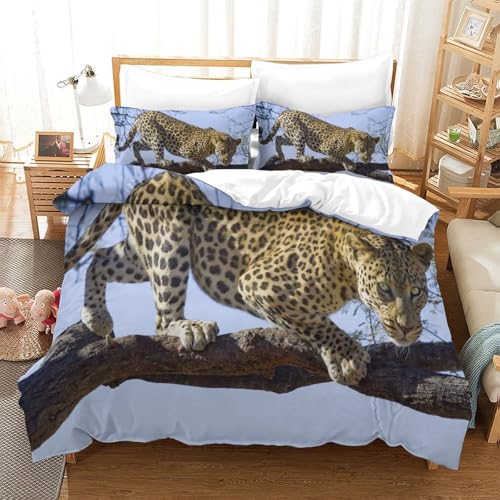 Leoparden Bettbezug Set Bettwäsche Set Kinderbettwäsche-Set Reißverschluss Mit Kissenbezügen Betten Set Für Jungen Und Mädchen, Kinder Single?140x200cm? Leoparden Bettbezug Set Bettwäsche Set Kinderbettwäsche-Set Reißverschluss Mit Kissenbezügen Betten Set Für Jungen Und Mädchen, Kinder Single?140x200cm?