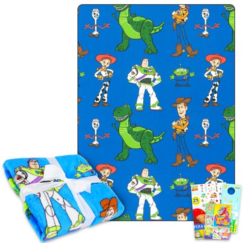 Toy Story Fleece-Decken-Set – Bündel mit weicher Spielzeug-Story-Decke und Tattoos, mehr für Kinder, Erwachsene, Kinder, gemütliche Toy Story-Fleecedecke, 127 x 70 cm