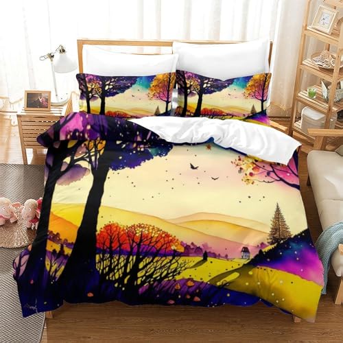 REIPOL Twilight 3D Druck Bettwäsche Tröster Set Microfaser Cartoon Bettbezug Und Kissenbezug Mit Reißverschluss 3 Teilig Sets Für Erwachsene Teenager Kinder Full?203x228cm?
