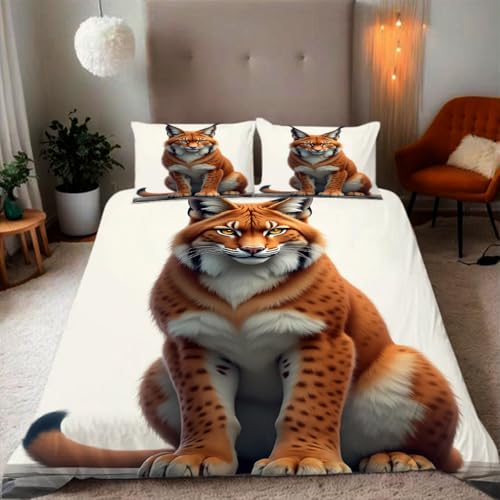 Zbeiba Bettwäsche 155x220,Wilde Tiere Tiger Print Muster Lebendige Farben Bettbezug Set Für Teenager Kinder Mikrofaser Sanft Bedding + 2 Kissenbezüge(155x220+2 * 80x80,#4