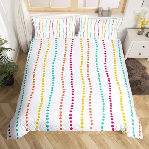 TACOKI Bettwäsche 155x220 Tupfen, 3D Muster Farbige Punkte Bettwäsche Set Weich Kuschelig Mikrofaser Bettbezug mit Reißverschluss Bettbezüge + 2 Kissenbezug 80x80 cm c2577 TACOKI Bettwäsche 155x220 Tupfen, 3D Muster Farbige Punkte Bettwäsche Set Weich Kuschelig Mikrofaser Bettbezug mit Reißverschluss Bettbezüge + 2 Kissenbezug 80x80 cm c2577