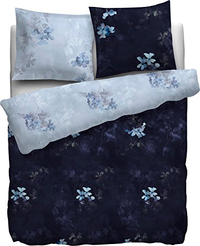 HnL Living Velvet Touch Sala Mako-Satin-Bettwäsche Blau 155x220 + 80x80