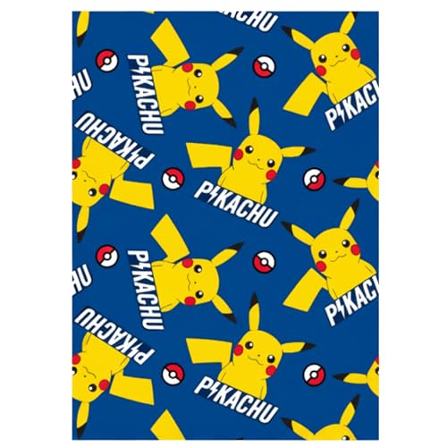 Pokemon Pikachu Decke, 100 x 140 cm, Korallen-Fleece, 190 g/m², weich und warm, offizielles Lizenzprodukt, 100 % Polyester, für Kinder und Fans