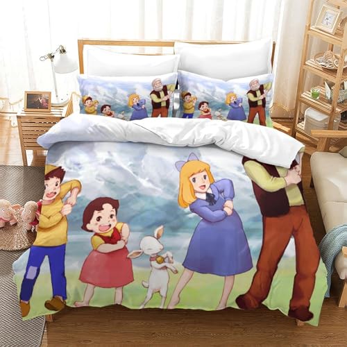 Rochile Heidi Bettbezug Set Bettwäsche Set Kinderbettwäsche-Set Reißverschluss Mit Kissenbezug Betten Set Für Jugendliche Kinder Schlafzimmer Single?140x200cm?