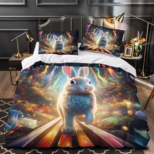 Magical Schmetterling Hautfreundlich 3D-gedrucktes Bettwäsche 3 Stück Fantasy Bettbezug mit Reißverschluss Bequem Pflegeleicht Schlafkomfort for Erwachsene,Kinder,Männer ,Fans Single?135x200cm?