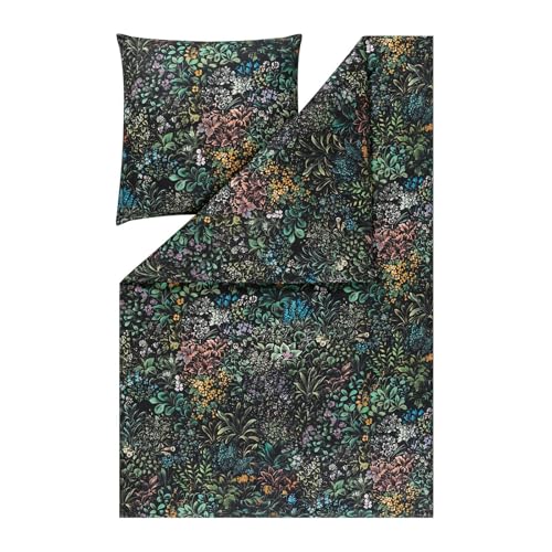 ESTELLA Mako Interlock Jersey Bettwäsche Johanna schwarz 1 Bettbezug 135 x 200 cm + 1 Kissenbezug 80 x 80 cm