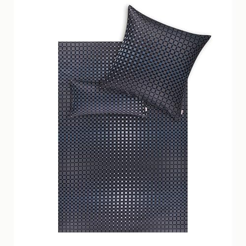 ESTELLA Mako-Satin Bettwäsche Adamo (3teilig), Graphit, 155x220 cm