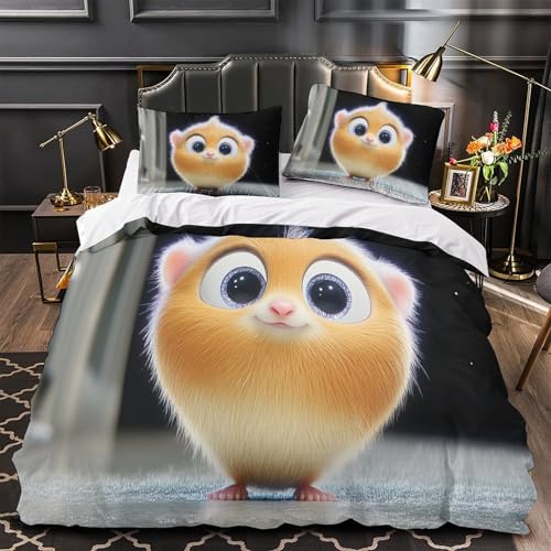 VOXYTMLWG Nett Katze Sleeping Bequem 3D Druck Bettwäsche-Set 3 Stück Nighttime Whimsical Bettdeckenbezug Zip Verschluss Pflegeleicht for Jungen,Teenager,Männer,J ugendliche Single?135x200cm?