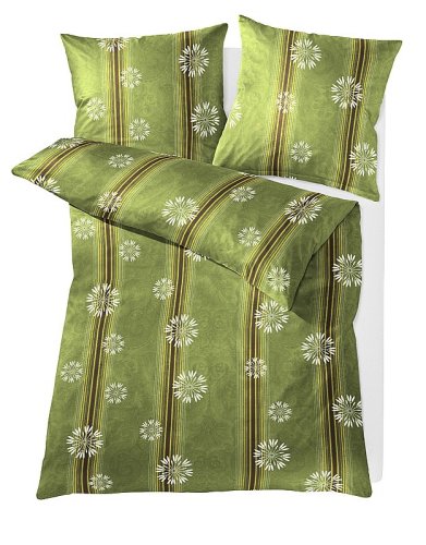 Kleine Wolke 6059605952 Bettwäsche Patras 135 x 200 cm und 80 x 80 cm 2-teilig alge