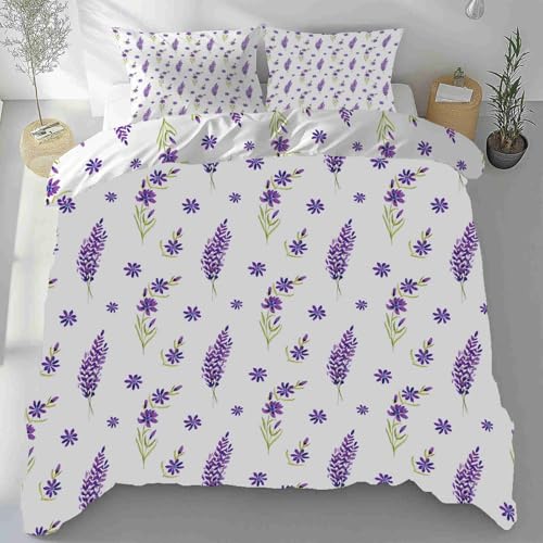 Bettwäsche 135x200 Blumen Lavendel Bettwäsche Set Weich Microfaser Kuschelige Bettwäsche, Botanisch Pflanze Wendebettwäsche Landhausstil Kräuter Bettbezug und Kissenbezug 80x80cm Bettwäsche 135x200 Blumen Lavendel Bettwäsche Set Weich Microfaser Kuschelige Bettwäsche, Botanisch Pflanze Wendebettwäsche Landhausstil Kräuter Bettbezug und Kissenbezug 80x80cm