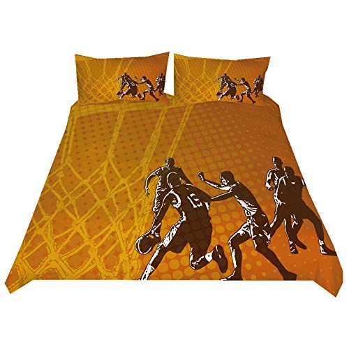 Stillshine Bettwäsche Set 3 Teilig Jungen Doppelbett Bettbezug 200x200 3D Basketball Athlet Mode cool Design Bettbezug und Kissenbezug Student Jugend Stillshine Bettwäsche Set 3 Teilig Jungen Doppelbett Bettbezug 200x200 3D Basketball Athlet Mode cool Design Bettbezug und Kissenbezug Student Jugend