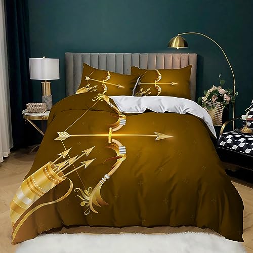 XCQHZYQ Bettwäsche-Sets Pfeil Und Bogen Bettwäsche 180x200 cm Weiche Mikrofaser Allergiker 3 Teilig Bettbezug mit Reißverschluss für Teenager Erwachsene