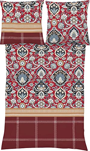  Feinbiber Bettwäsche Aspen Ornament Beere 1 Bettbezug 135 x 200 + 1 Kissenbezug x