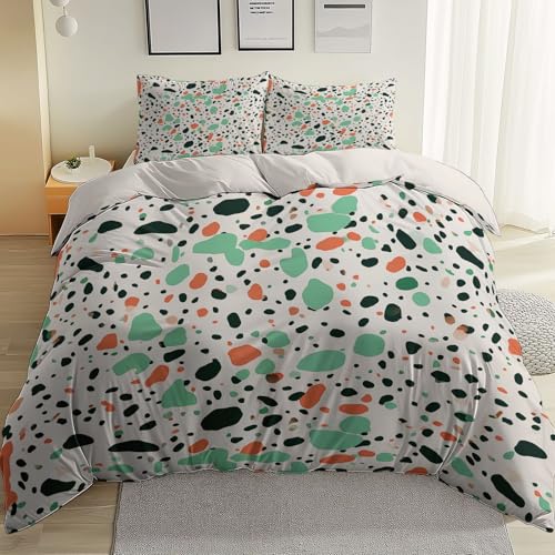 Weiche Bettwäsche Böhmisch Geometrisch Punkte Bedrucktes Wende Dekor Bettwäsche Sets, Farbe mit Reißverschluss, Für Teenager Kinder 135 x 200 cm