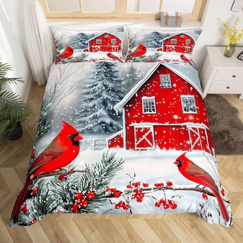 Kardinal Bettwäsche 140x200 Landhausstil Bettbezug 3D Weiche Mikrofaser 3 Teilig Bettwäsche-Sets mit Reißverschluss und 2 Kissenbezüge 80x80 cm I.3339