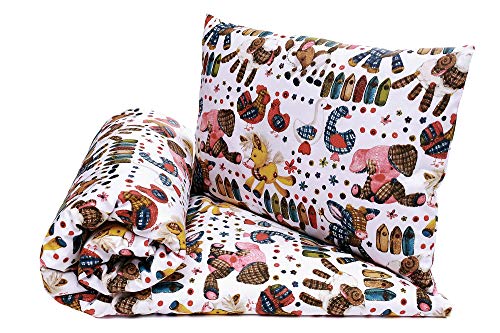 Babybett Bettwäsche Bettbezug und Kissenbezug Set 100x135, fur Baby und Kinder, 100% Baumwolle Hergestellt in Europa (Spielzeuge)