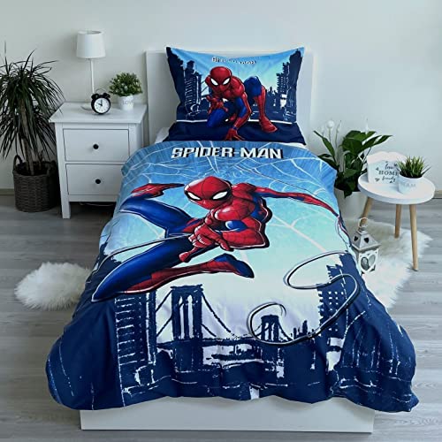 Spiderman Wende Bettwäsche Kopfkissen Bettdecke 135/140x200 cm