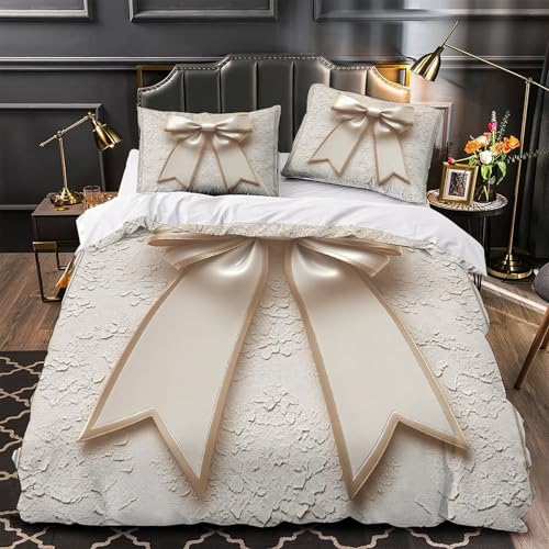 Elegant Cranes 3D Gedruckt Bettwäsche 3 Teilig Asian Blütenmuster Bettbezug mit Reißverschluss Weich mit Kissenbezug Schlafkomfort Hautfreundlich for Erwachsene,Kinder,Teenage r Single?135x200cm?