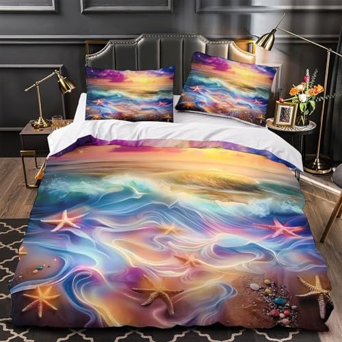 Ozean Liner Voyage Weich 3D Gedruckt Bettwäsche 3 Teilig Impressionist Maritime Bettbezug mit Reißverschluss mit Kissenbezug Hautfreundlich for Erwachsene,Frauen,Mädche n,Kinder Single?135x200cm?