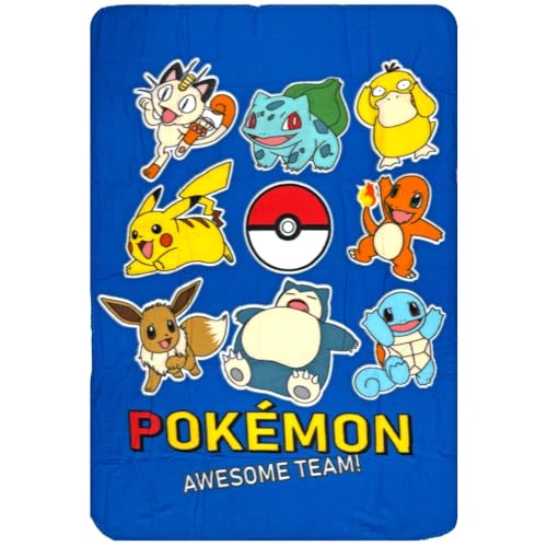 CARTOON Kinderdecke Decke 100% Polyester 100 x 140 cm (Pokémon)
