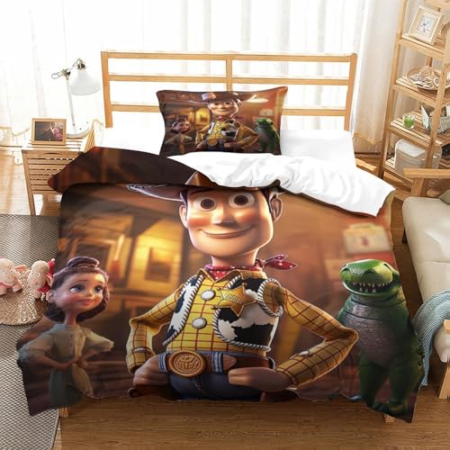 LNDVBEUDK Toy Bettbezug Set Bettwäsche Set Kinderbettwäsche Reißverschluss Mit Kissenbezug Betten Set Für Jugendliche Kinder Schlafzimmer Single?135x200cm?