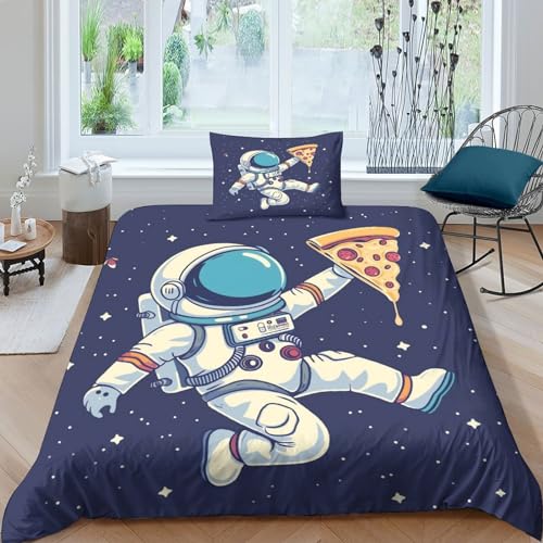 DAZBDEOCK Astronaut Bettbezug Set Bettwäsche Kinderbettwäsche Reißverschluss Mit Kissenbezügen Betten Set Für Jungen Und Mädchen, Kinder Single?1Tier5x200cm? DAZBDEOCK Astronaut Bettbezug Set Bettwäsche Kinderbettwäsche Reißverschluss Mit Kissenbezügen Betten Set Für Jungen Und Mädchen, Kinder Single?1Tier5x200cm?