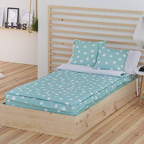 Lanovenanube – Bettbezug Maulwurf – Bett 90 cm – Türkis – mit Füllung